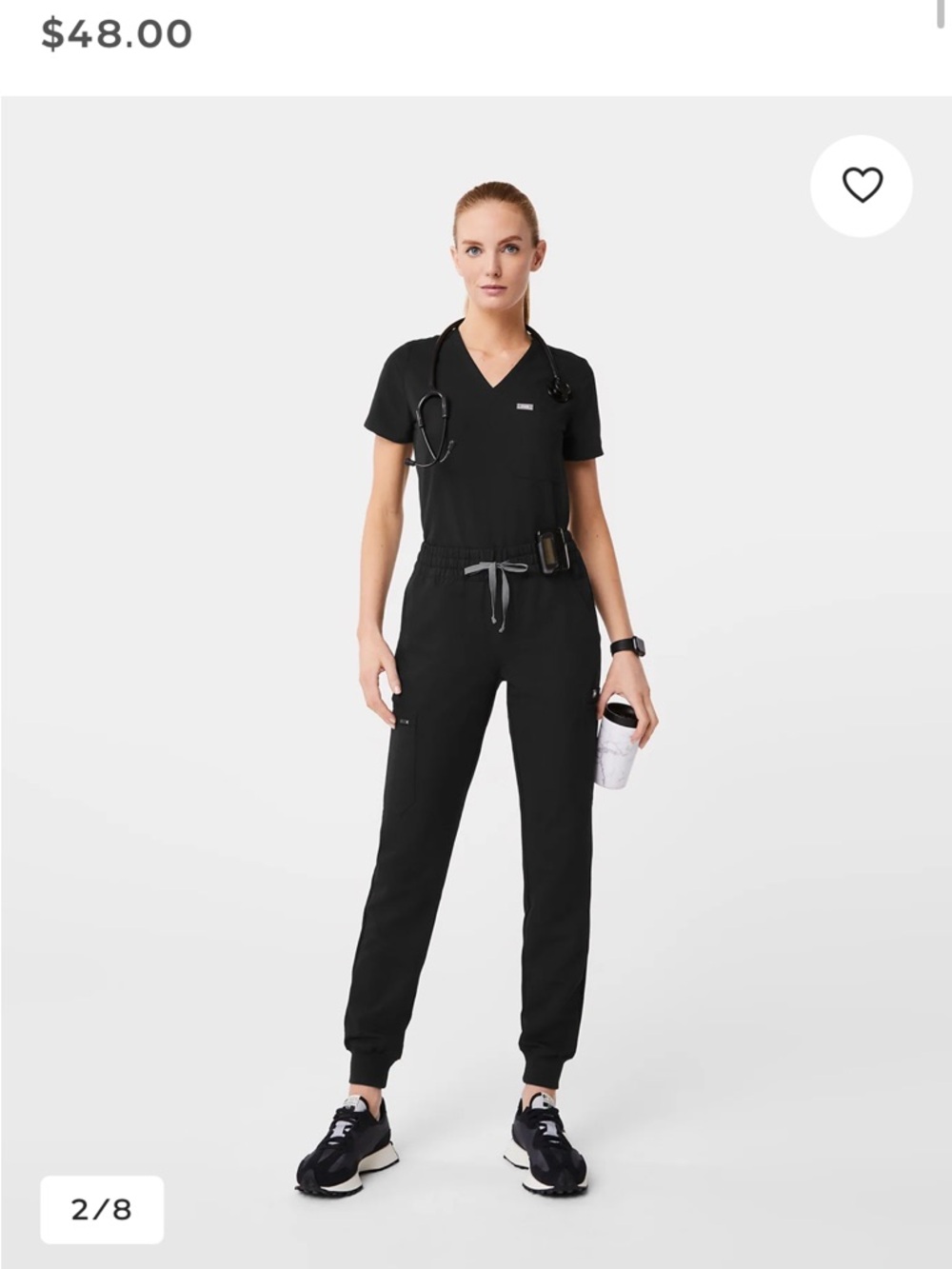 Figs Black Scrub Set Size Medium